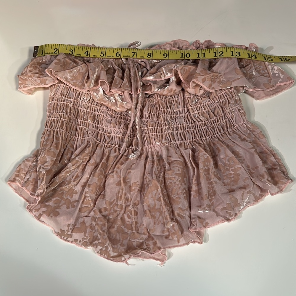 Urban Outfitters Velvet Ruffle Peplum Tube Top - Picture 8 of 11